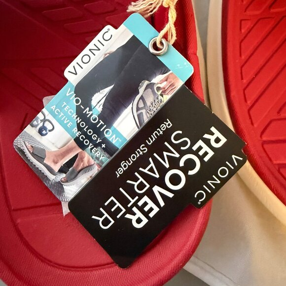 Vionic  Restore II Unisex Recovery Comfort Sandal, Red  Women Size 13, Men 11.5 - Picture 7 of 8